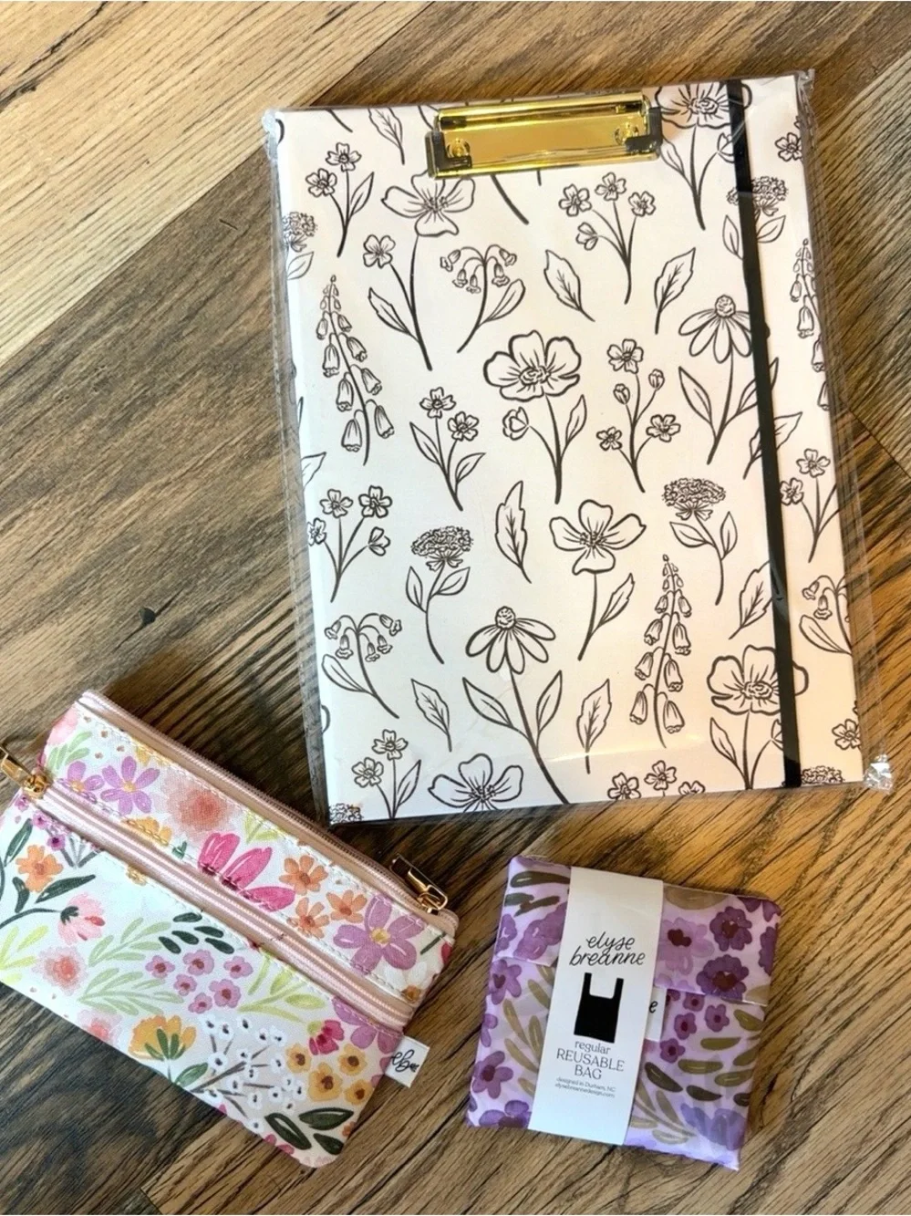 Desk Accessories Bundle Elyse Breanne NWT Floral Clipboard Pouch Coquette